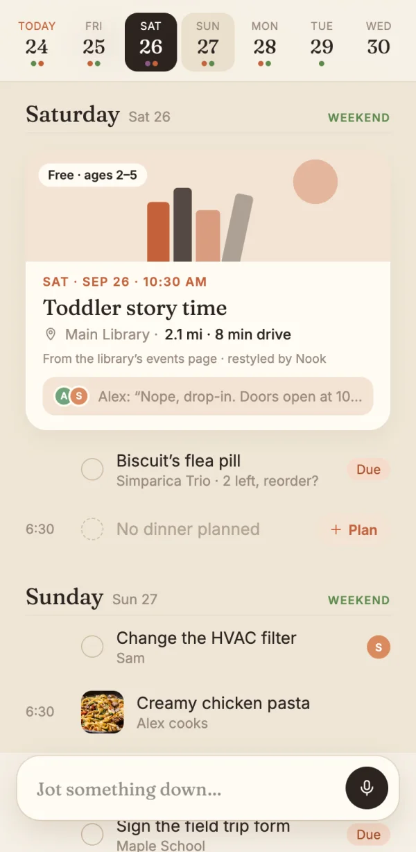 The week strip and the days ahead