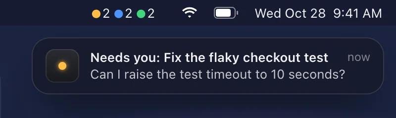 An alert: the checkout test thread needs me